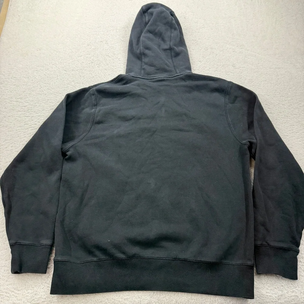 Nike Men M Black Orange Blue Logo Hoodie Sweatshirt Pullover Basic Comfort‎